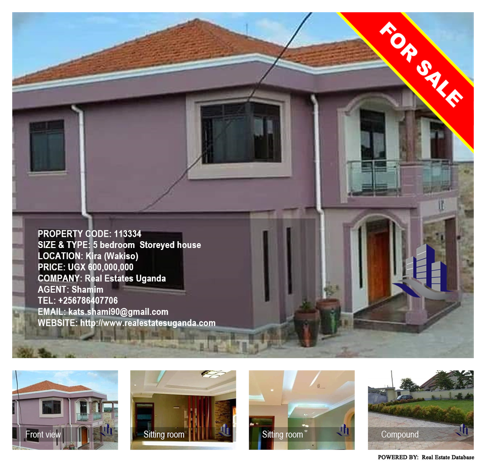 5 bedroom Storeyed house  for sale in Kira Wakiso Uganda, code: 113334