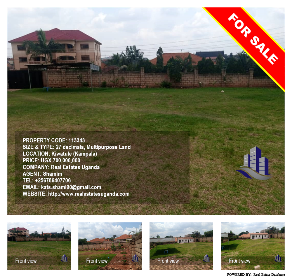 Multipurpose Land  for sale in Kiwaatule Kampala Uganda, code: 113343