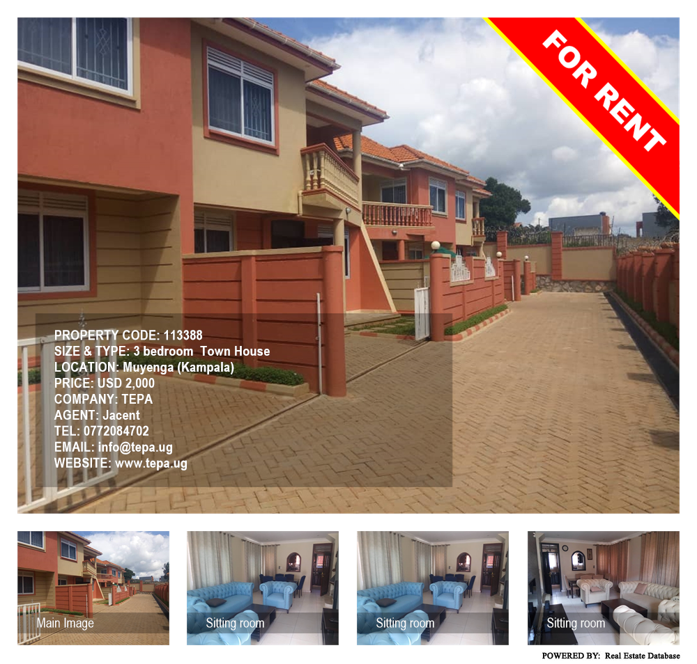 3 bedroom Town House  for rent in Muyenga Kampala Uganda, code: 113388