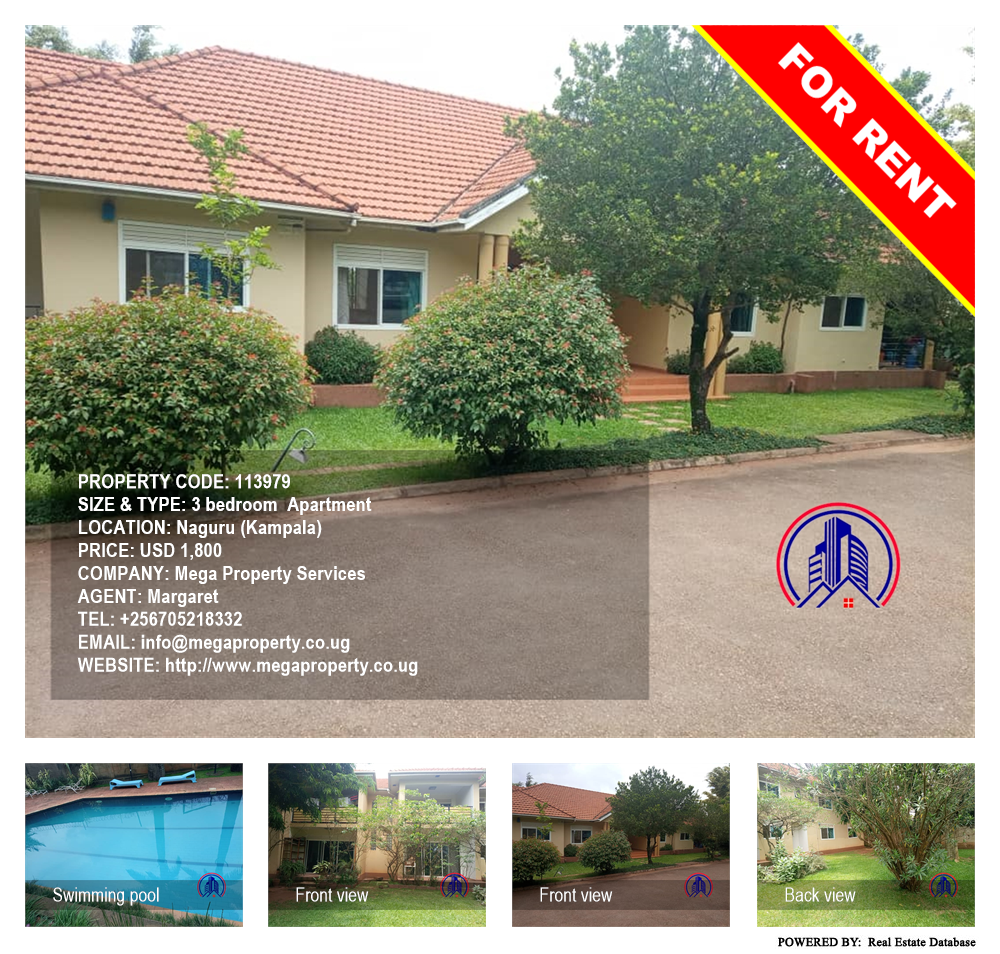 3 bedroom Apartment  for rent in Naguru Kampala Uganda, code: 113979