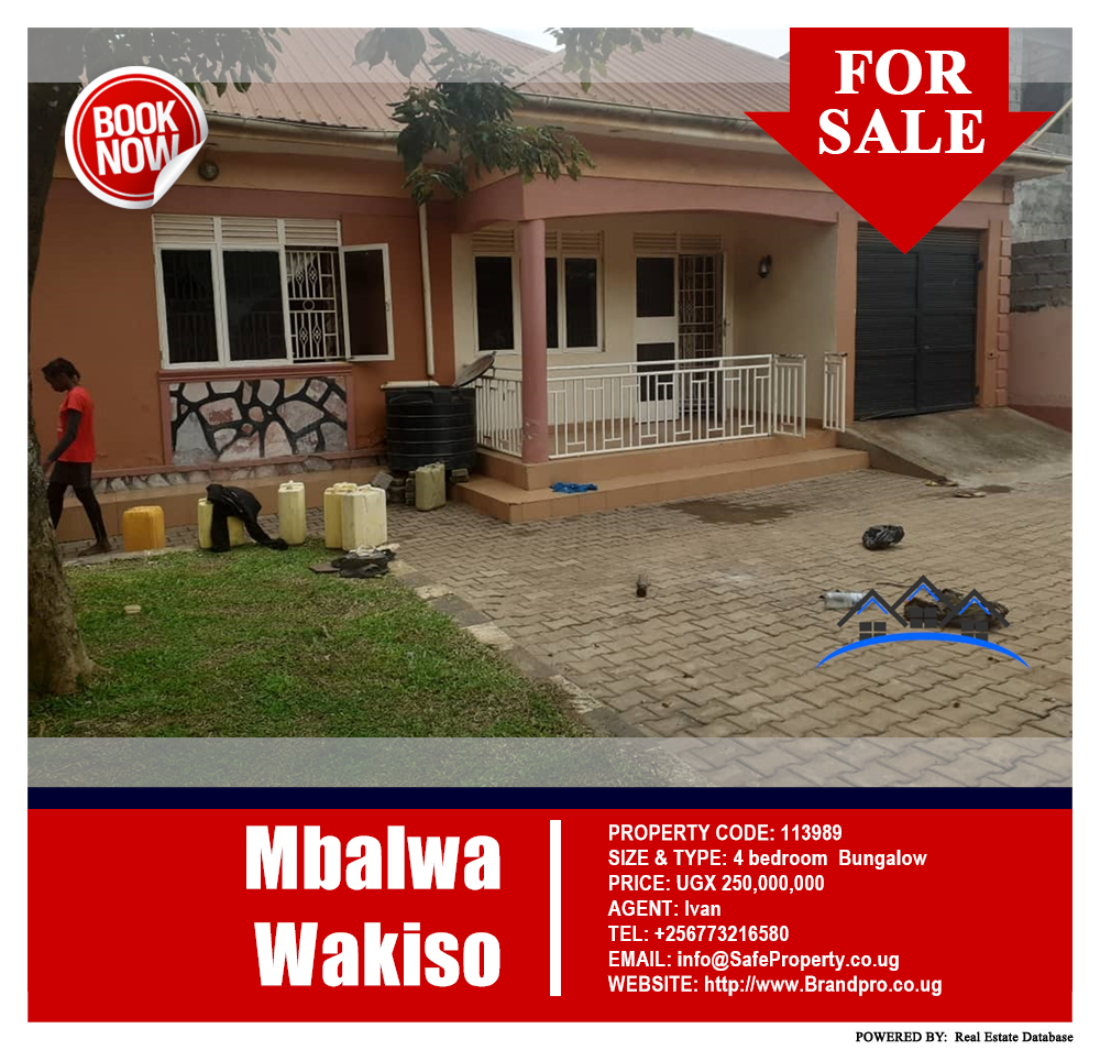 4 bedroom Bungalow  for sale in Mbalwa Wakiso Uganda, code: 113989