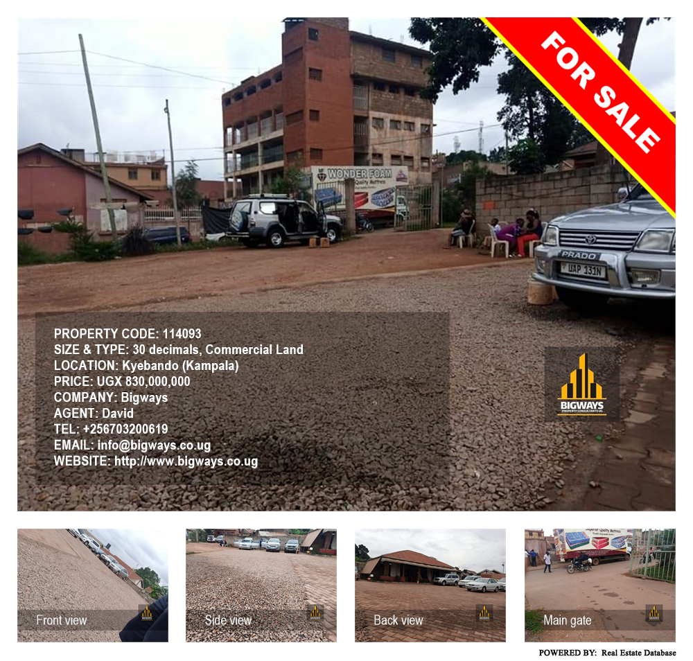 Commercial Land  for sale in Kyebando Kampala Uganda, code: 114093