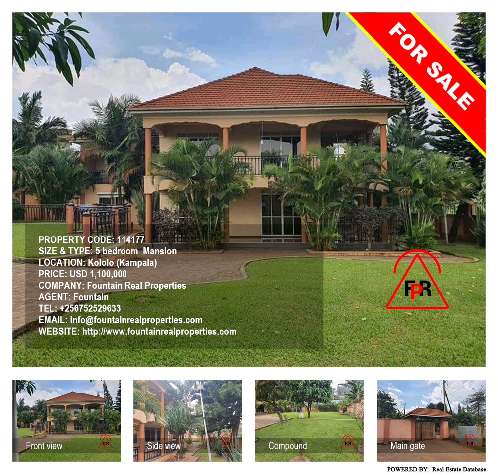 5 bedroom Mansion  for sale in Kololo Kampala Uganda, code: 114177