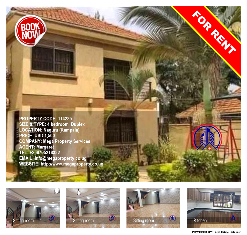 4 bedroom Duplex  for rent in Naguru Kampala Uganda, code: 114235