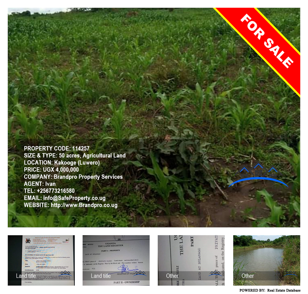 Agricultural Land  for sale in Kakooge Luweero Uganda, code: 114257