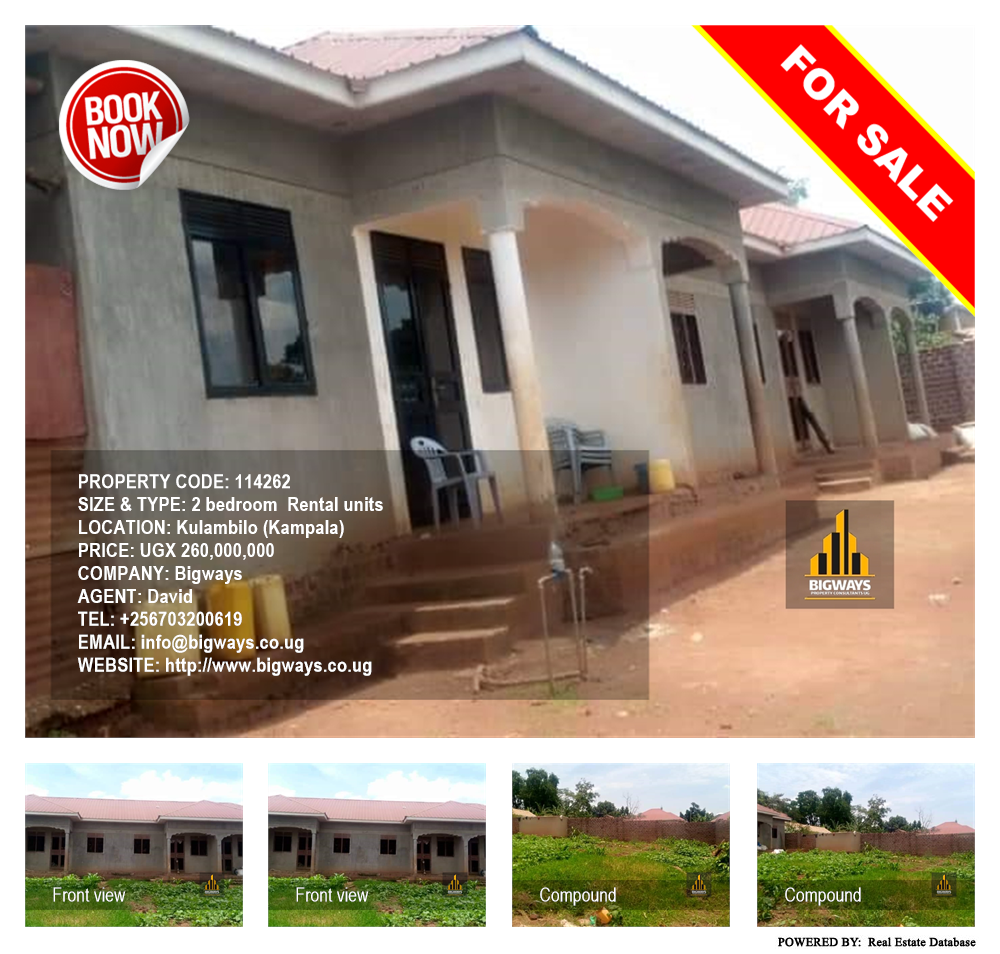 2 bedroom Rental units  for sale in Kulambilo Kampala Uganda, code: 114262
