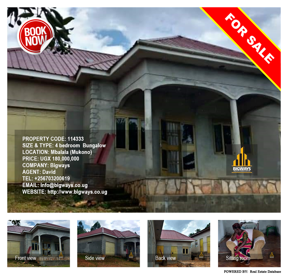 4 bedroom Bungalow  for sale in Mbalala Mukono Uganda, code: 114333