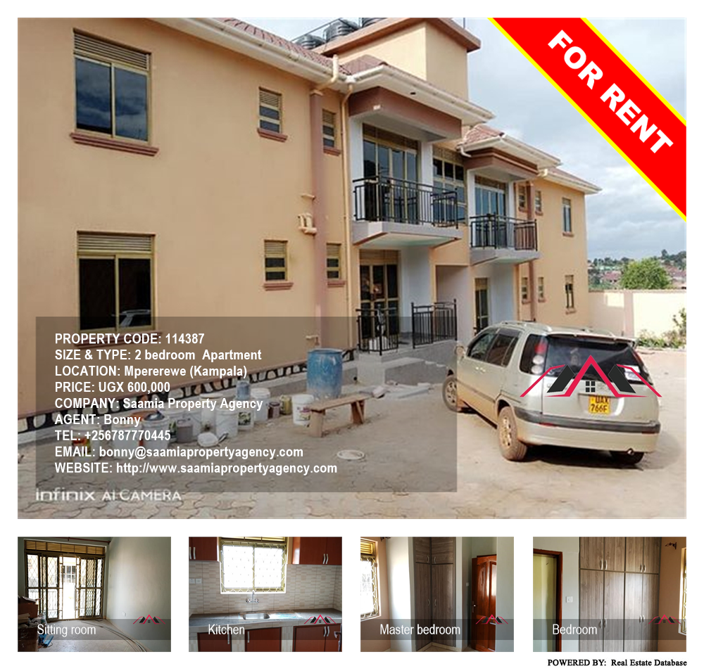 2 bedroom Apartment  for rent in Mpererewe Kampala Uganda, code: 114387