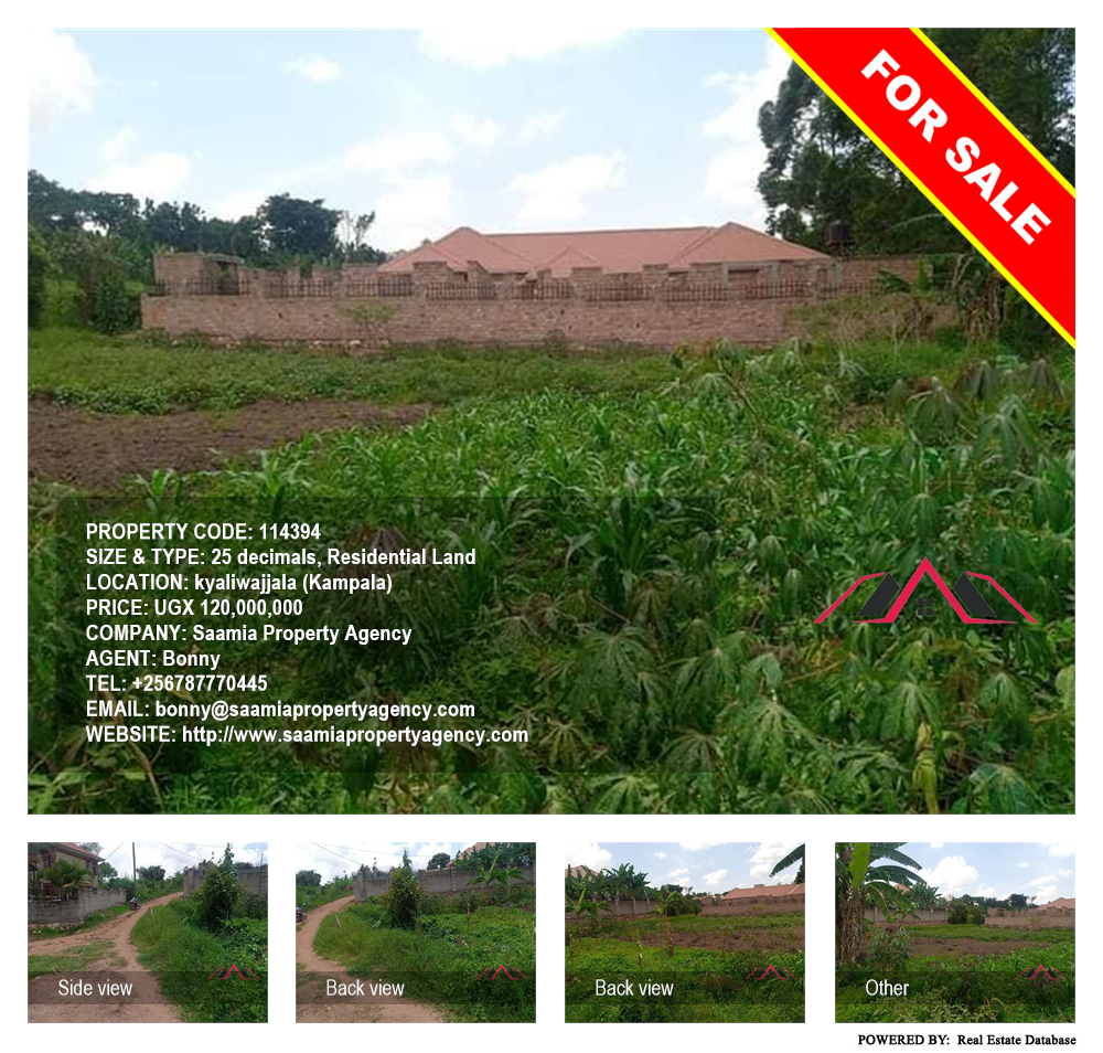 Residential Land  for sale in Kyaliwajjala Kampala Uganda, code: 114394