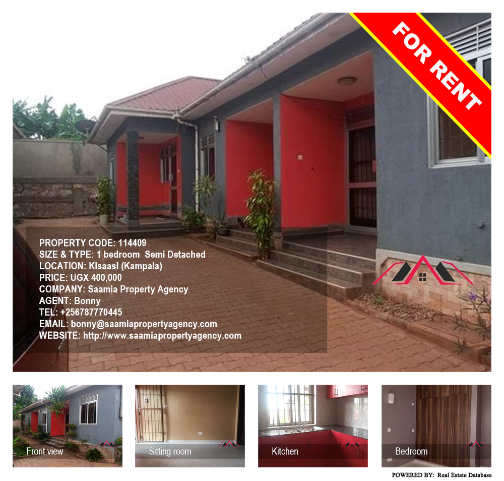 1 bedroom Semi Detached  for rent in Kisaasi Kampala Uganda, code: 114409