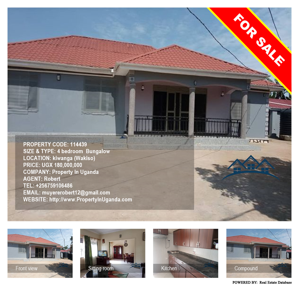 4 bedroom Bungalow  for sale in Kiwanga Wakiso Uganda, code: 114439