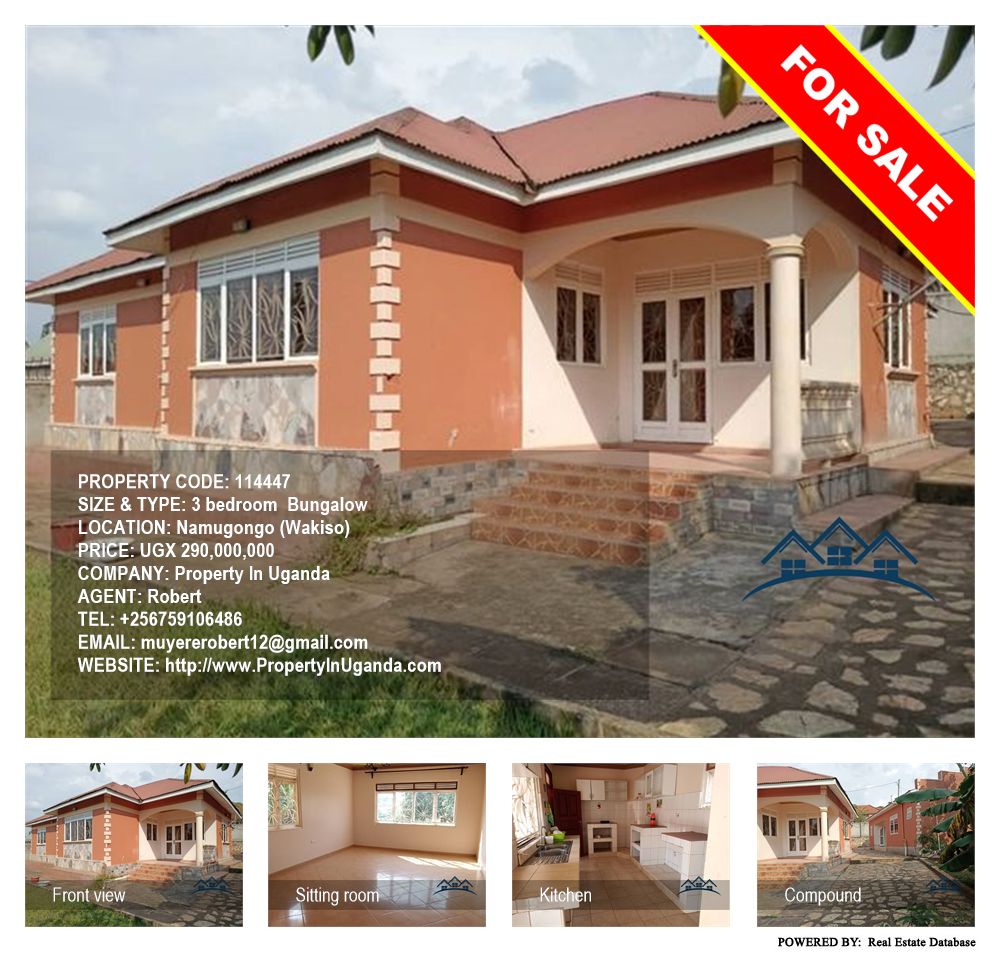 3 bedroom Bungalow  for sale in Namugongo Wakiso Uganda, code: 114447