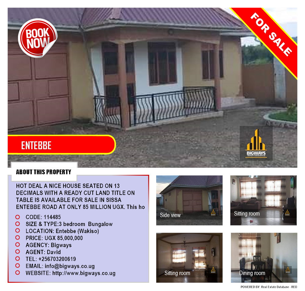 3 bedroom Bungalow  for sale in Entebbe Wakiso Uganda, code: 114485