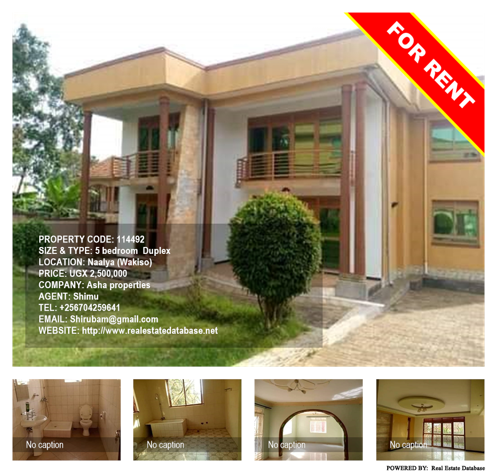 5 bedroom Duplex  for rent in Naalya Wakiso Uganda, code: 114492