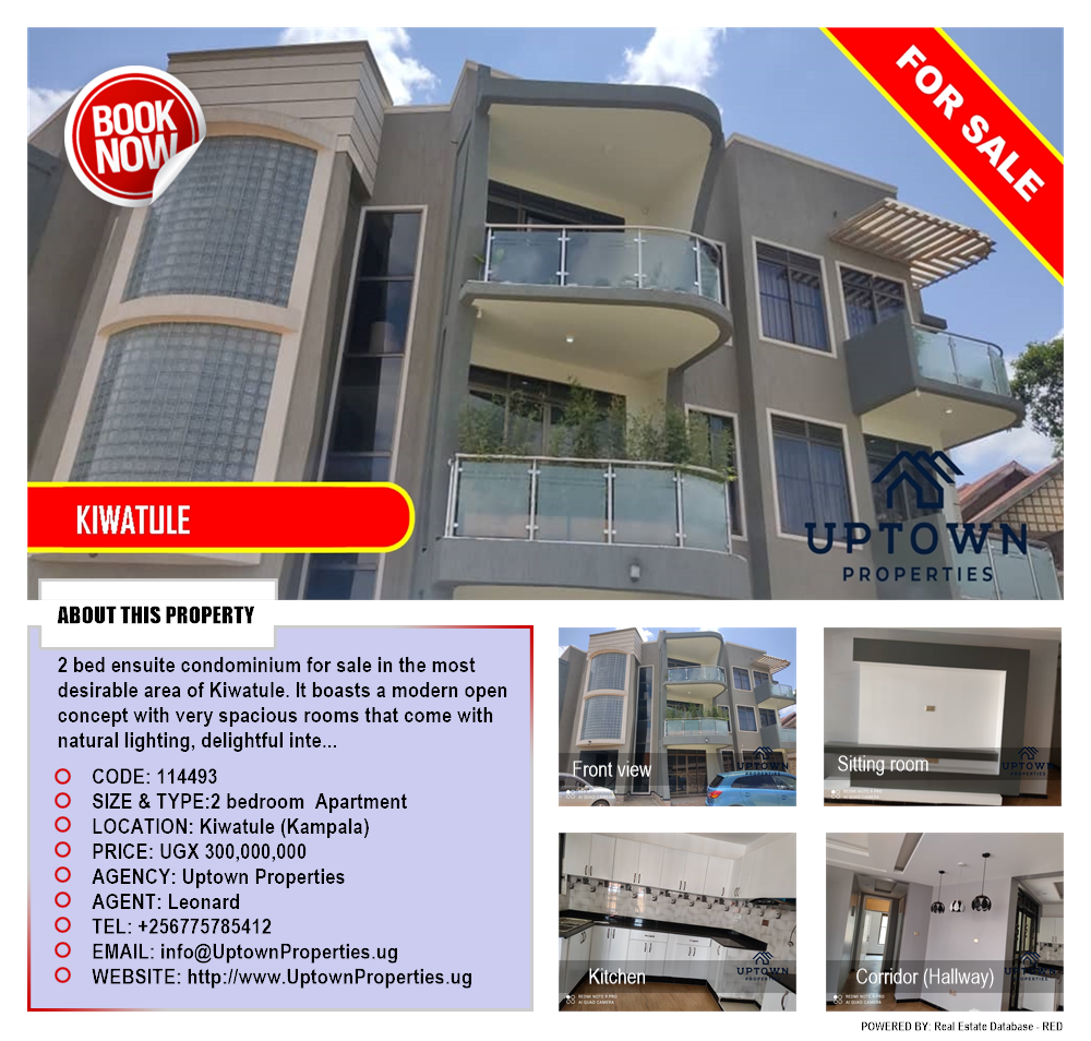 2 bedroom Apartment  for sale in Kiwaatule Kampala Uganda, code: 114493