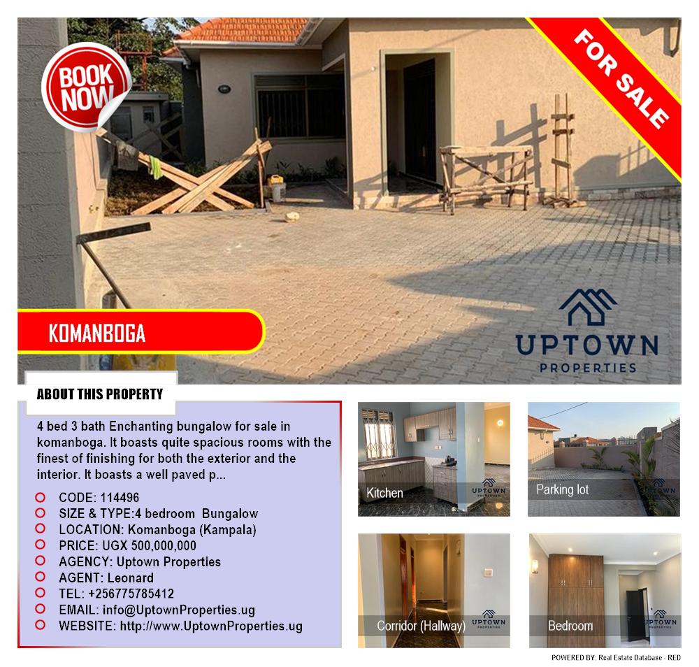 4 bedroom Bungalow  for sale in Komamboga Kampala Uganda, code: 114496