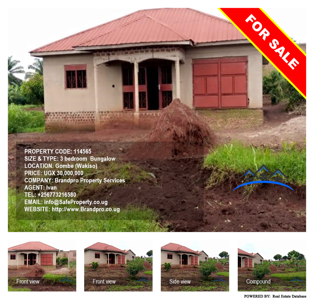 3 bedroom Bungalow  for sale in Gombe Wakiso Uganda, code: 114565