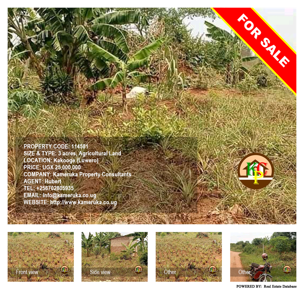 Agricultural Land  for sale in Kakooge Luweero Uganda, code: 114581