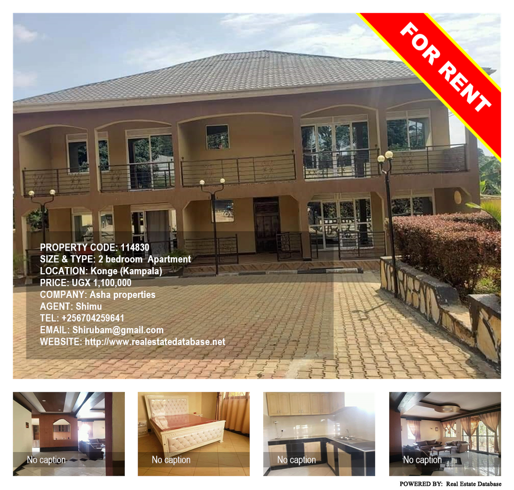 2 bedroom Apartment  for rent in Konge Kampala Uganda, code: 114830