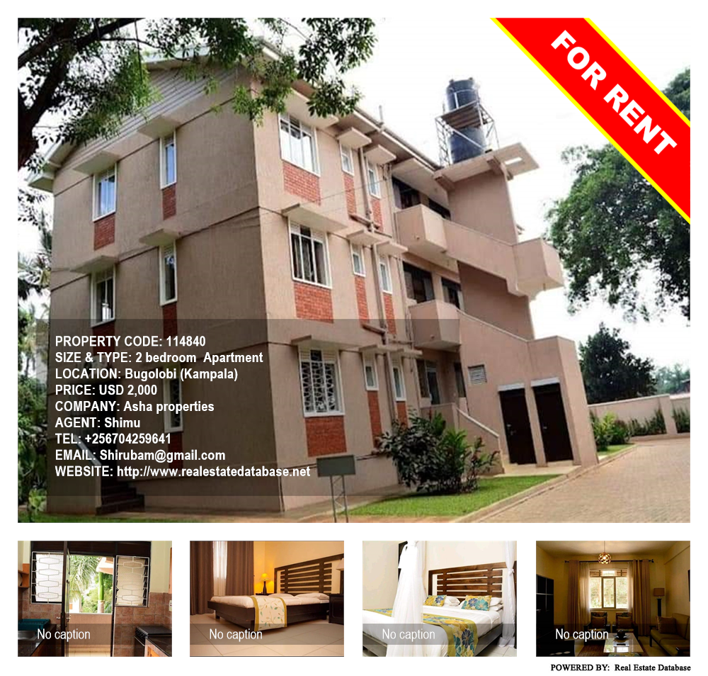 2 bedroom Apartment  for rent in Bugoloobi Kampala Uganda, code: 114840