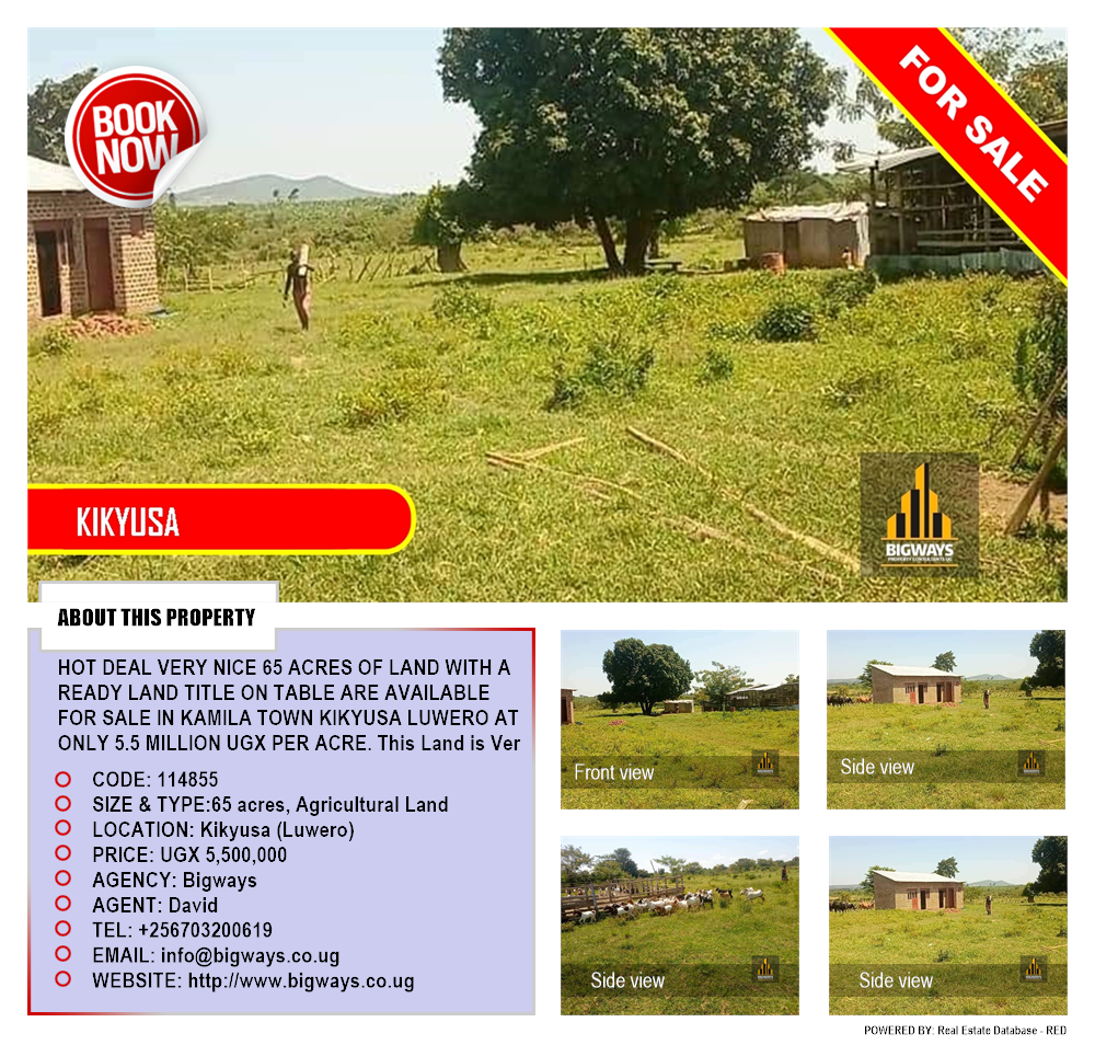 Agricultural Land  for sale in Kikyuusa Luweero Uganda, code: 114855