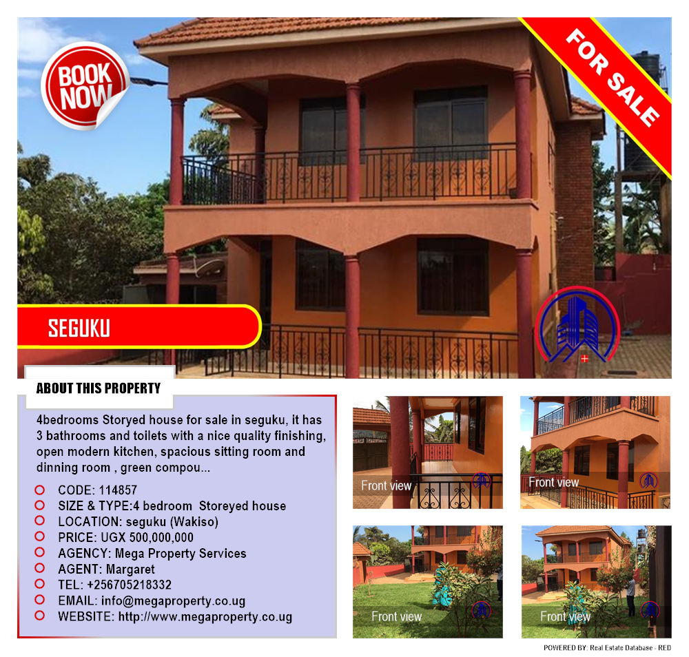 4 bedroom Storeyed house  for sale in Seguku Wakiso Uganda, code: 114857