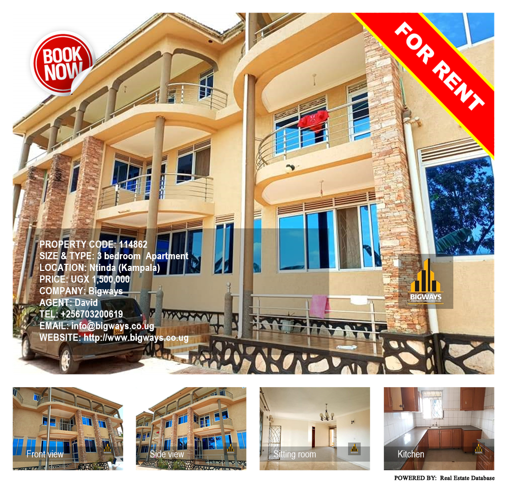 3 bedroom Apartment  for rent in Ntinda Kampala Uganda, code: 114862
