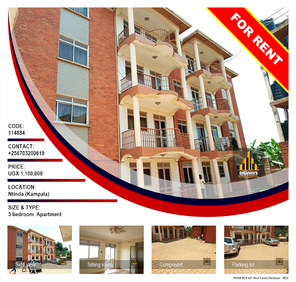 3 bedroom Apartment  for rent in Ntinda Kampala Uganda, code: 114884