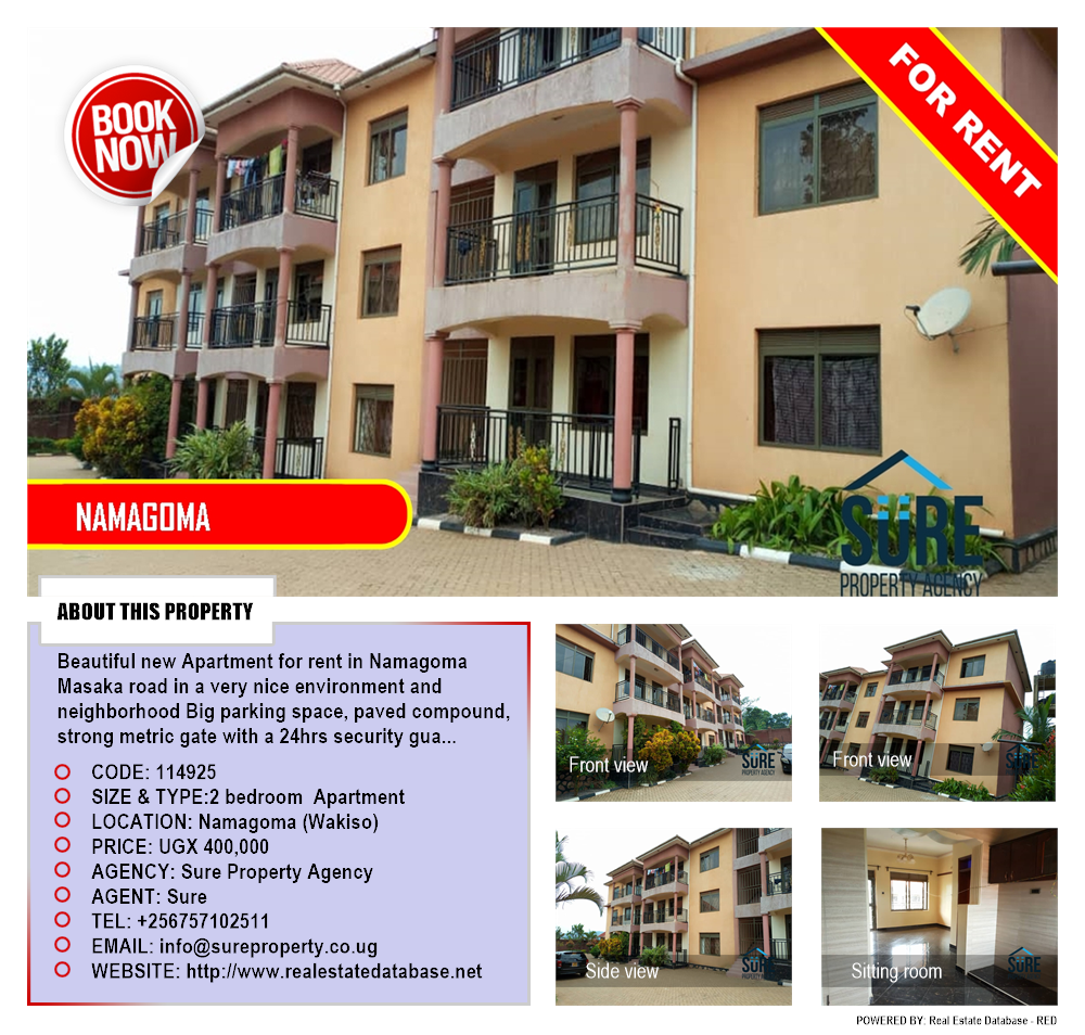 2 bedroom Apartment  for rent in Namagoma Wakiso Uganda, code: 114925