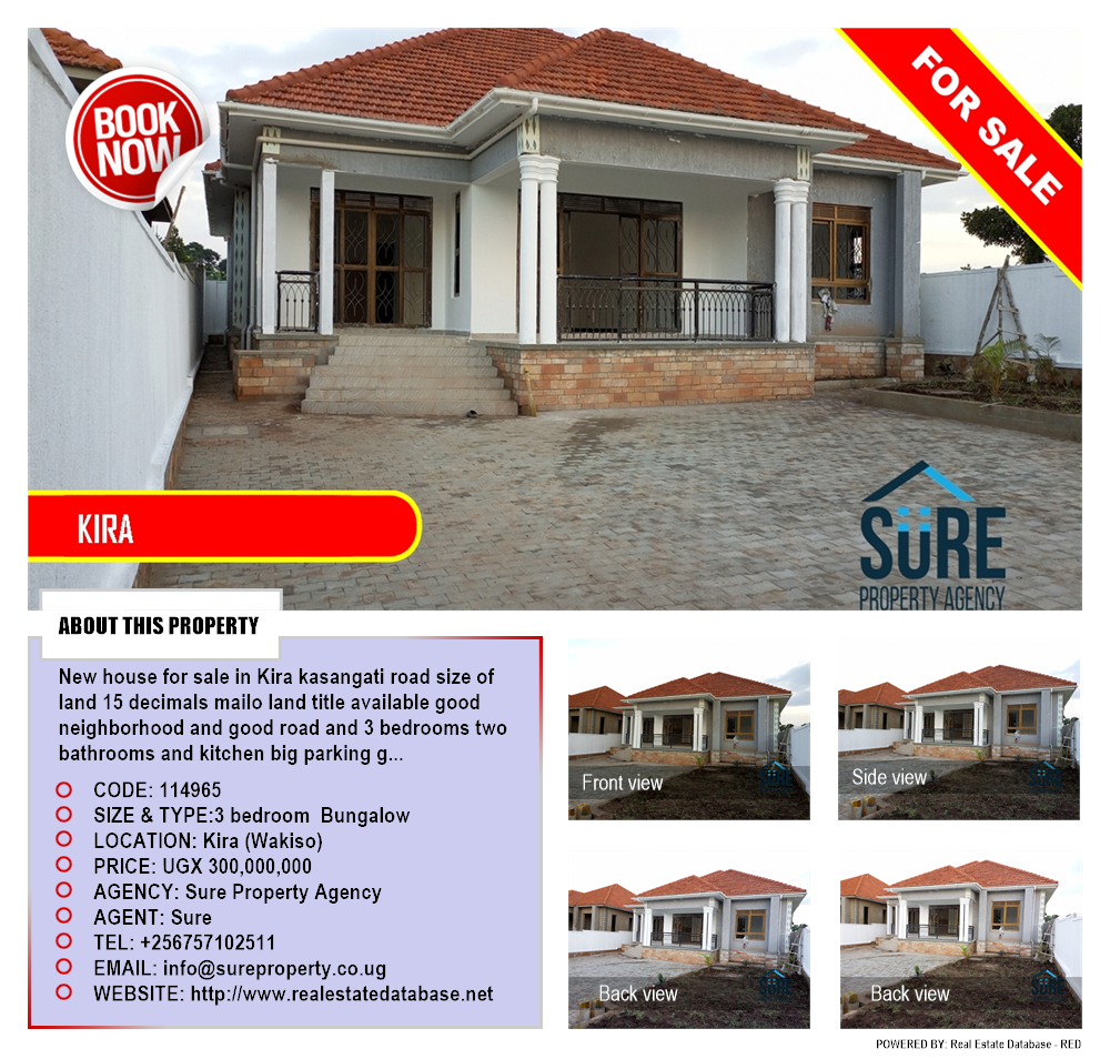 3 bedroom Bungalow  for sale in Kira Wakiso Uganda, code: 114965