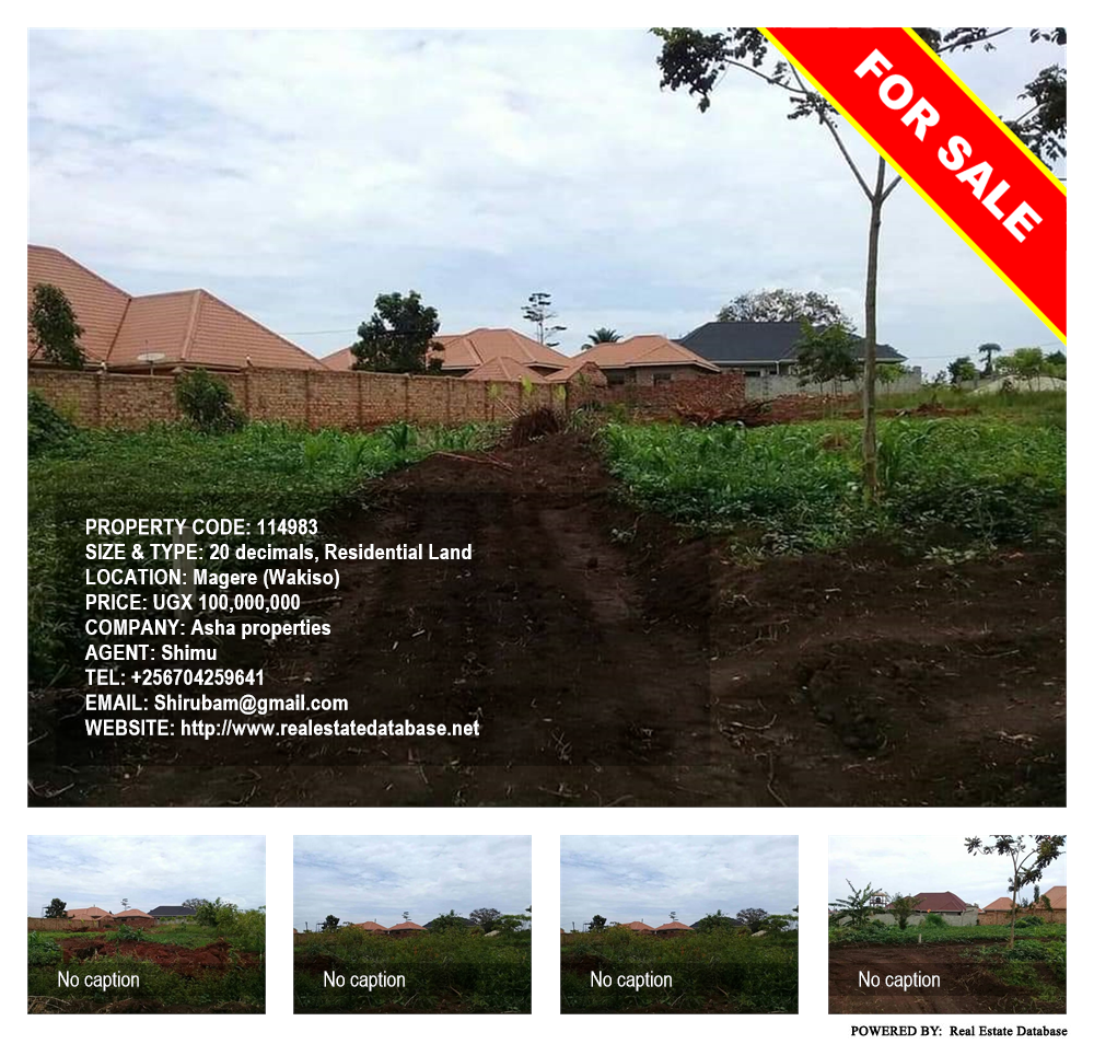 Residential Land  for sale in Magere Wakiso Uganda, code: 114983