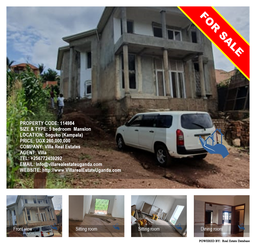 5 bedroom Mansion  for sale in Seguku Kampala Uganda, code: 114984