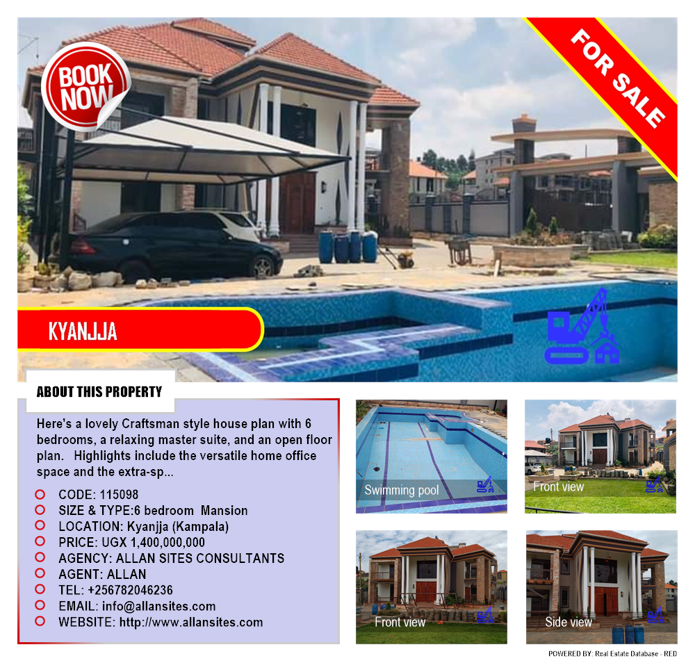 6 bedroom Mansion  for sale in Kyanja Kampala Uganda, code: 115098