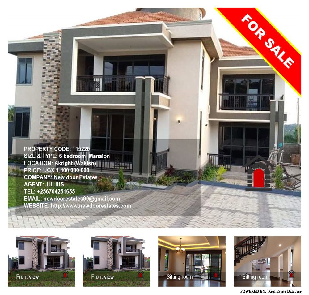 6 bedroom Mansion  for sale in Akright Wakiso Uganda, code: 115220