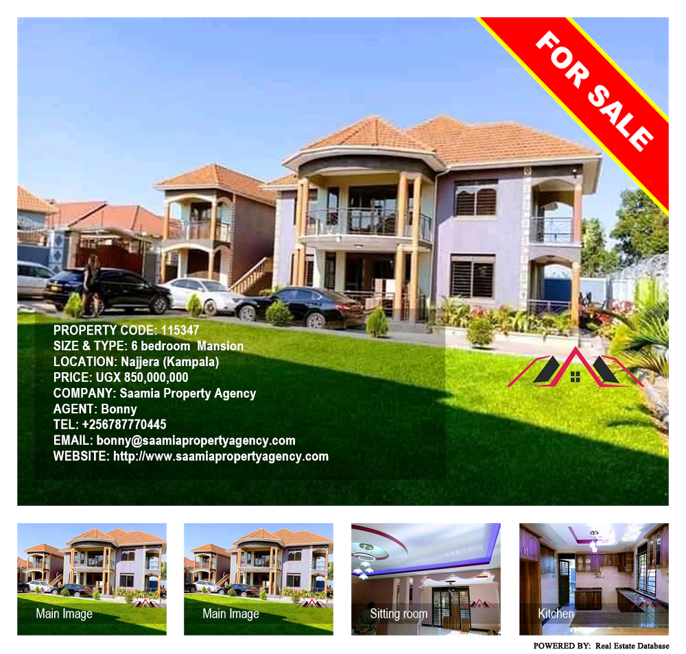 6 bedroom Mansion  for sale in Najjera Kampala Uganda, code: 115347