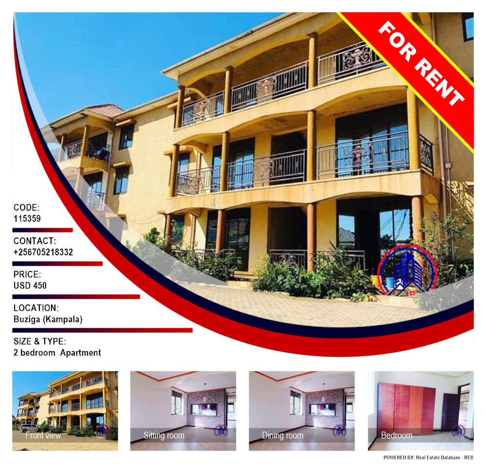2 bedroom Apartment  for rent in Buziga Kampala Uganda, code: 115359