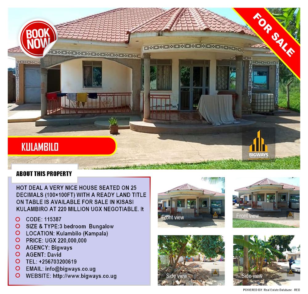 3 bedroom Bungalow  for sale in Kulambilo Kampala Uganda, code: 115387