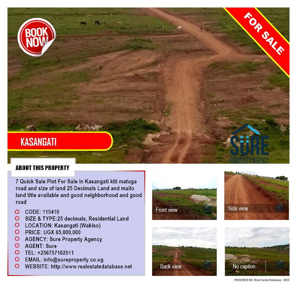 Residential Land  for sale in Kasangati Wakiso Uganda, code: 115410