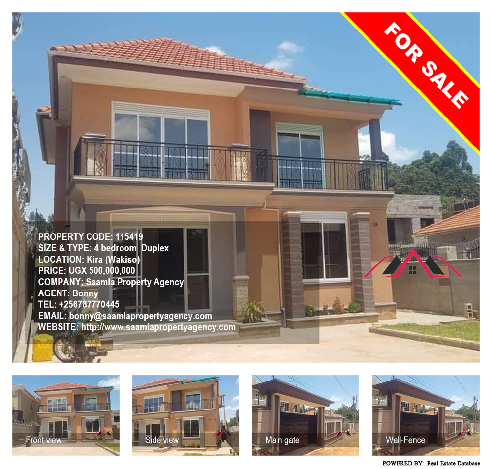 4 bedroom Duplex  for sale in Kira Wakiso Uganda, code: 115419