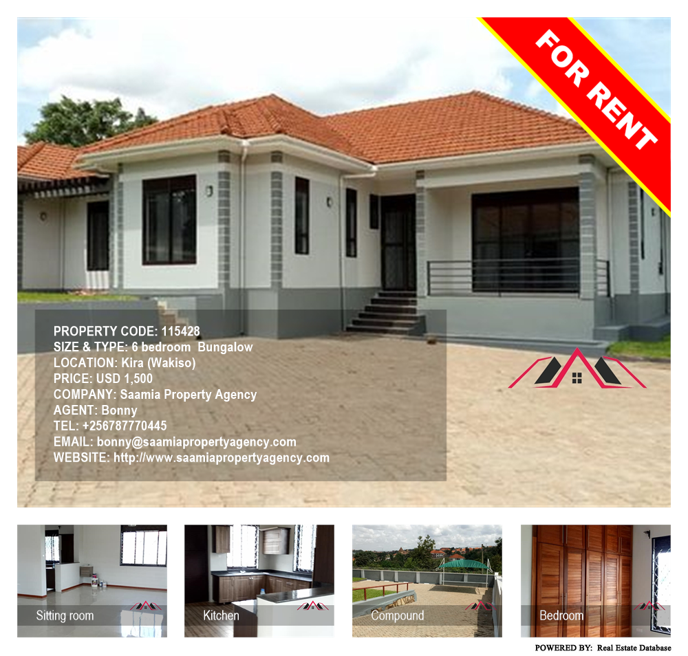 6 bedroom Bungalow  for rent in Kira Wakiso Uganda, code: 115428