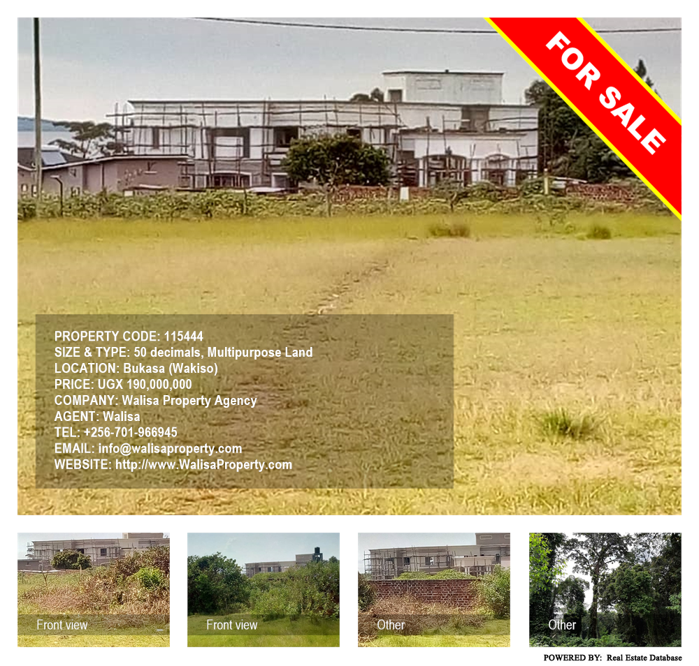 Multipurpose Land  for sale in Bukasa Wakiso Uganda, code: 115444