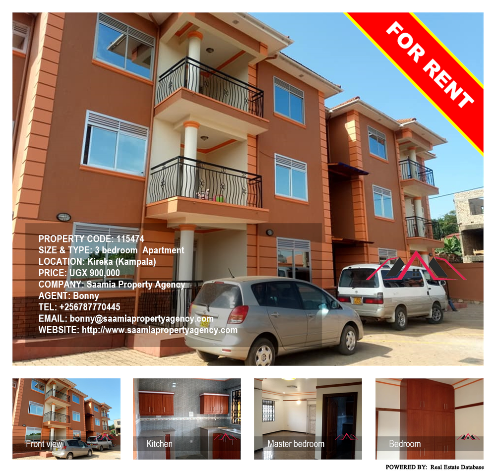 3 bedroom Apartment  for rent in Kireka Kampala Uganda, code: 115474