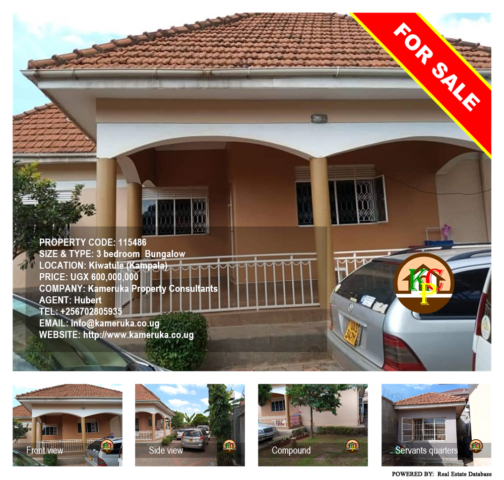 3 bedroom Bungalow  for sale in Kiwaatule Kampala Uganda, code: 115486