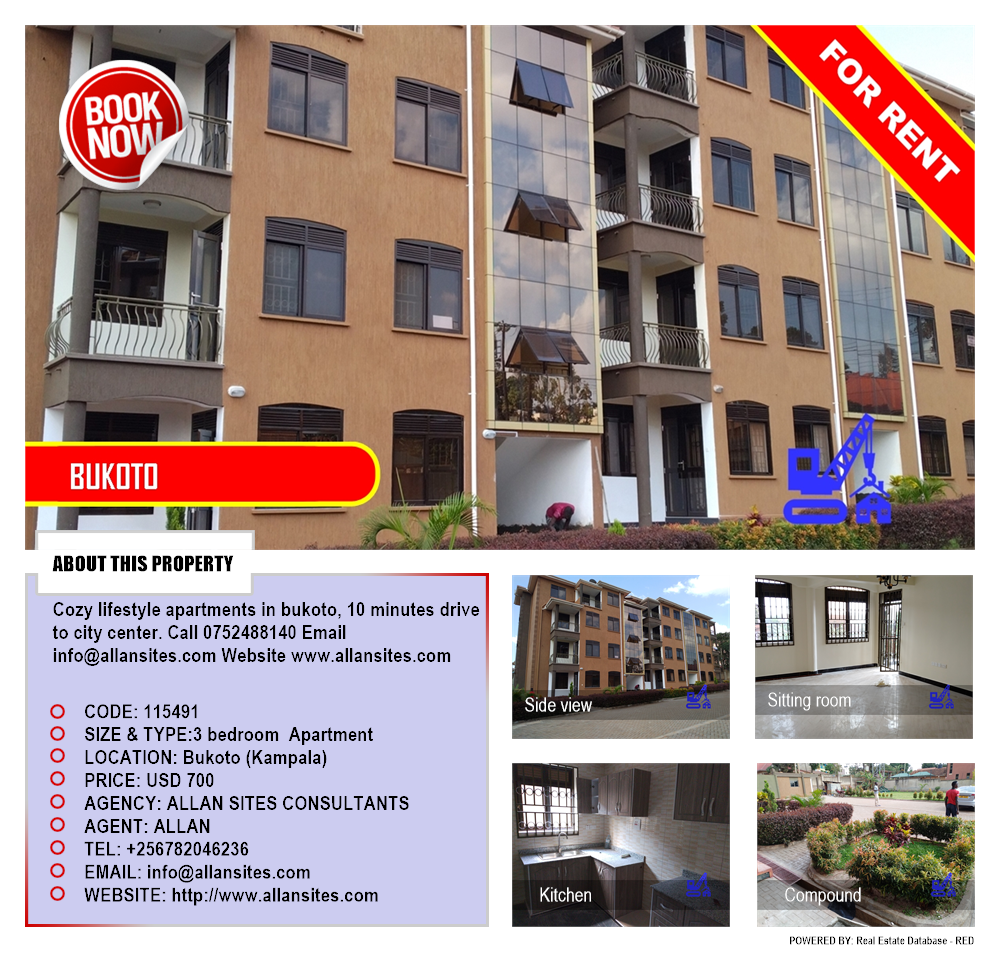 3 bedroom Apartment  for rent in Bukoto Kampala Uganda, code: 115491