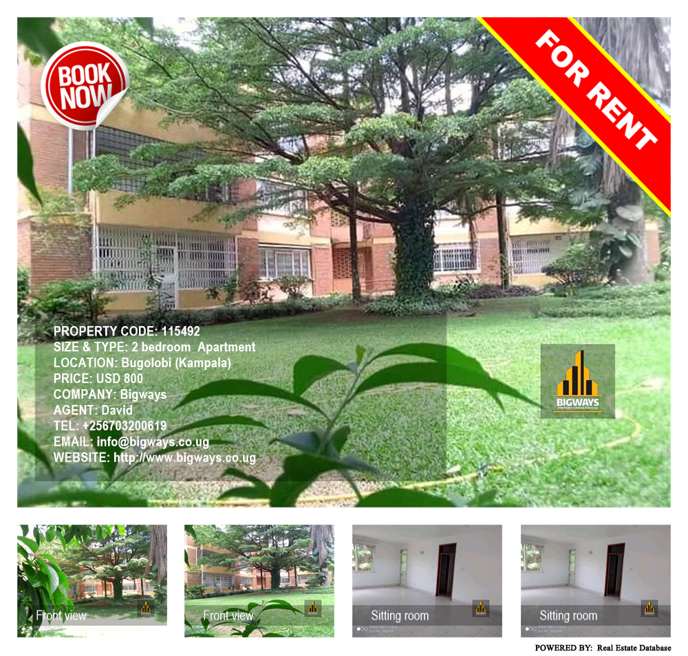 2 bedroom Apartment  for rent in Bugoloobi Kampala Uganda, code: 115492