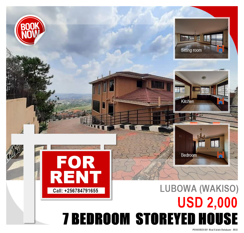 7 bedroom Storeyed house  for rent in Lubowa Wakiso Uganda, code: 115519