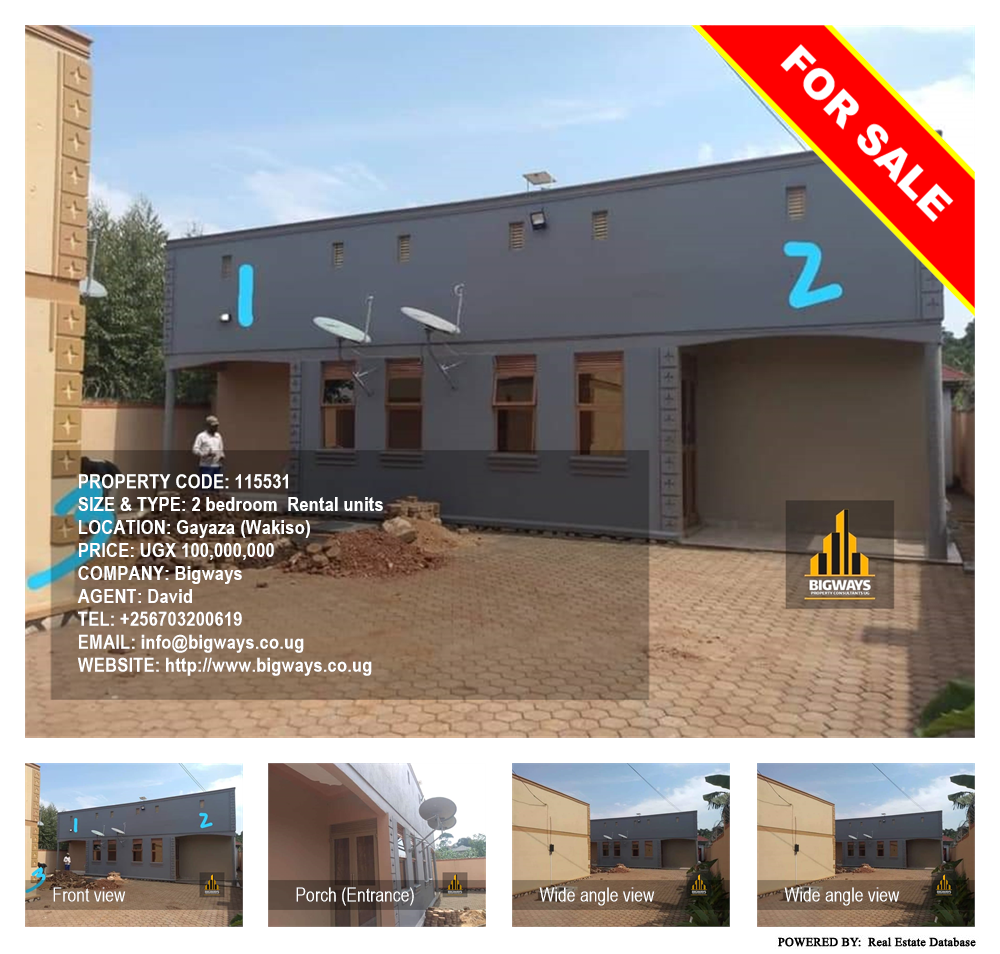 2 bedroom Rental units  for sale in Gayaza Wakiso Uganda, code: 115531