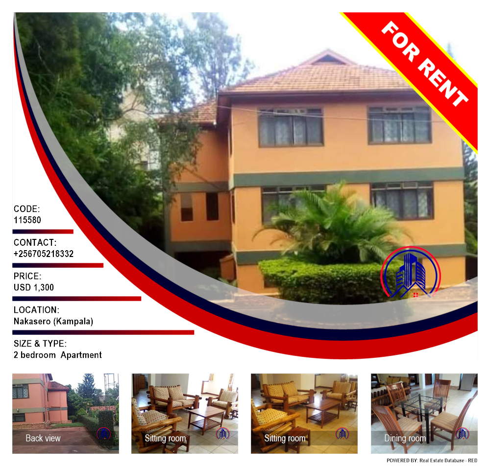 2 bedroom Apartment  for rent in Nakasero Kampala Uganda, code: 115580