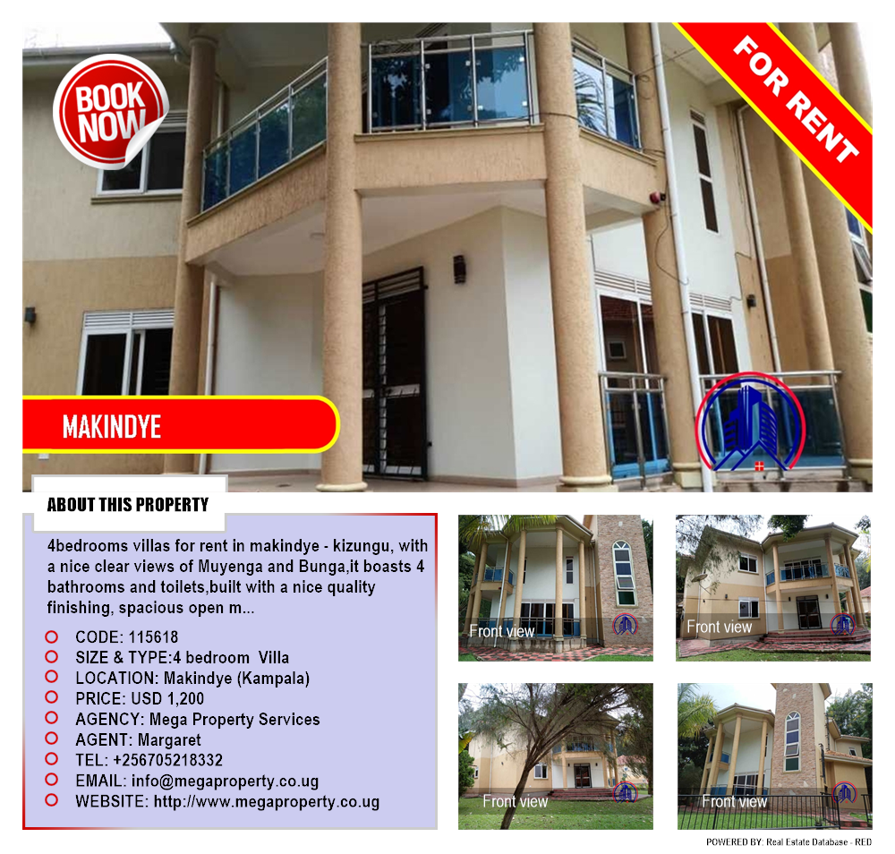 4 bedroom Villa  for rent in Makindye Kampala Uganda, code: 115618