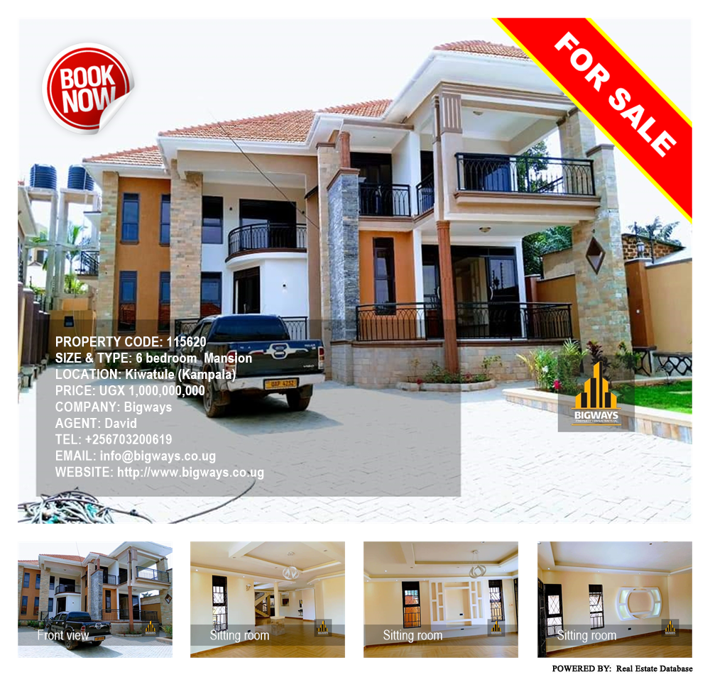 6 bedroom Mansion  for sale in Kiwaatule Kampala Uganda, code: 115620